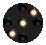 Image of an approach light signal aspect showing 3 yellow lights in a row pointing 45 degrees
                     upwards to the right