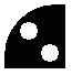 Image of a shunt signal aspect showing 2 white lights, one of them above and to the left of
                     the other light