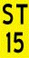 Yellow sign with the text ST 15 in black