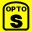 Yellow sign with black border and the text OPTO S in black