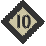 White diamond shaped sign with dark green border and the number 10 in black